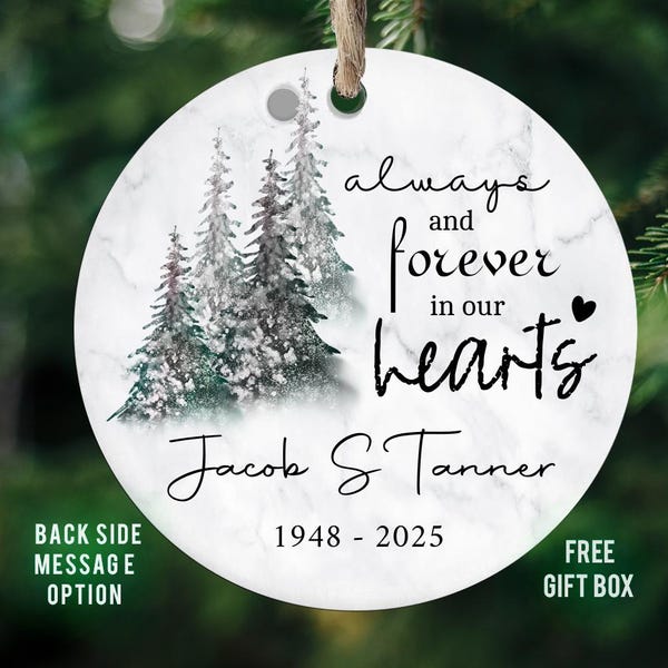 Personalized Memorial Ornament: Sympathy Gift with Gift Box