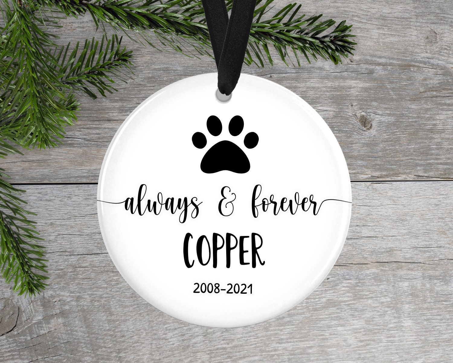 Personalized Dog Memorial Ornament Christmas Ornament Dog Etsy