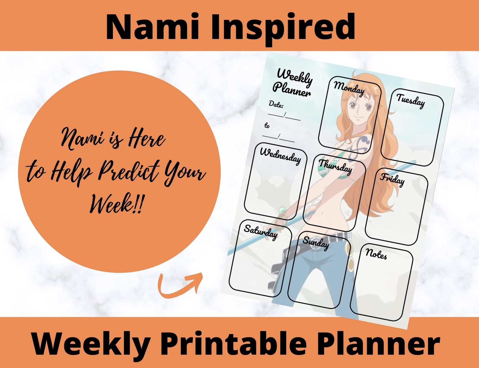 One Piece Anime Inspired Student Planner Daily and Weekly Etsy
