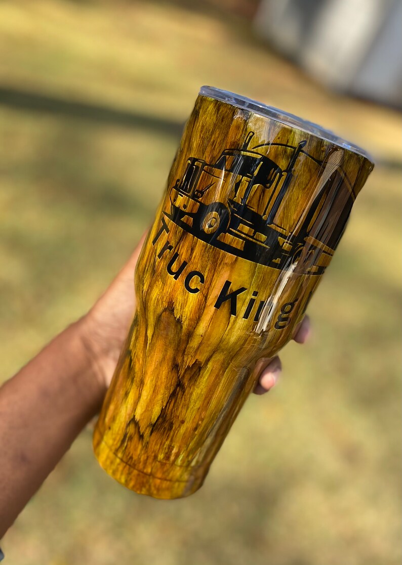 Semitruck tumbler// transfer truck tumbler // trucker tumbler Etsy