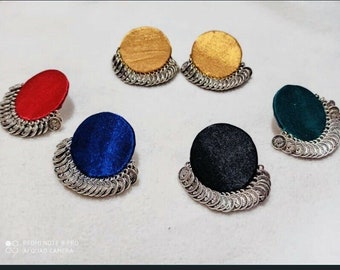 Boucles d'oreilles lustre en soie et argent de créateur Gaji Bijoux Chandbali Jhumka Afghani Boho Design Boucles d'oreilles pendantes bijoux pour mariage