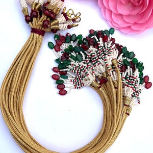 Collana regolabile dorata fatta a mano per cordino con fermagli a moschettone Zari Dori Resham Dori per gioielli Forniture per la creazione di collane di gioielli
