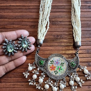 Designer Braut Lange Rani Haar Lange Halskette Set Ohrstecker Ohrringe Meenakari Halskette Nepali Mala Hochzeit Schmuck für indische Pakistani