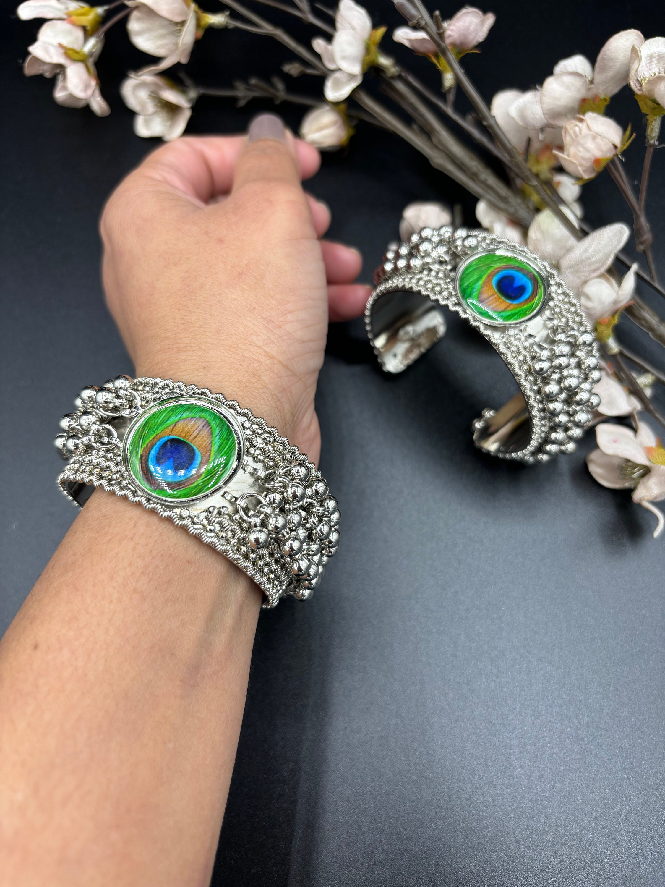 Designer Silver Bangles Kangan Adjustable Bracelets Indian