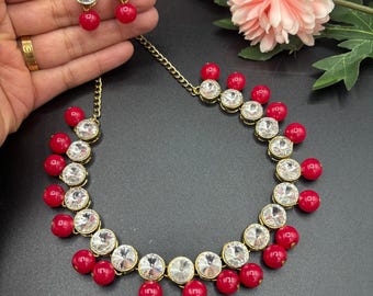 Collana girocollo da sposa con orecchini, collana per damigelle, gioielli per matrimonio