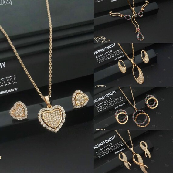 Set Collana Orecchini E Anello A Forma Di Cuore Azzurro Da Bambina - Srls - Foto 2