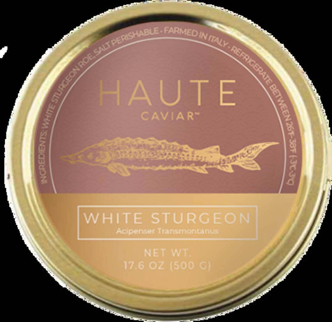 White Sturgeon Caviar Farmed in Italy 17.6 OZ 500G Etsy