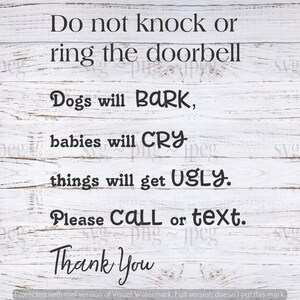Do not knock or ring the doorbell ~ svg png jpeg ~ digtal download, printable art, pillow, mug