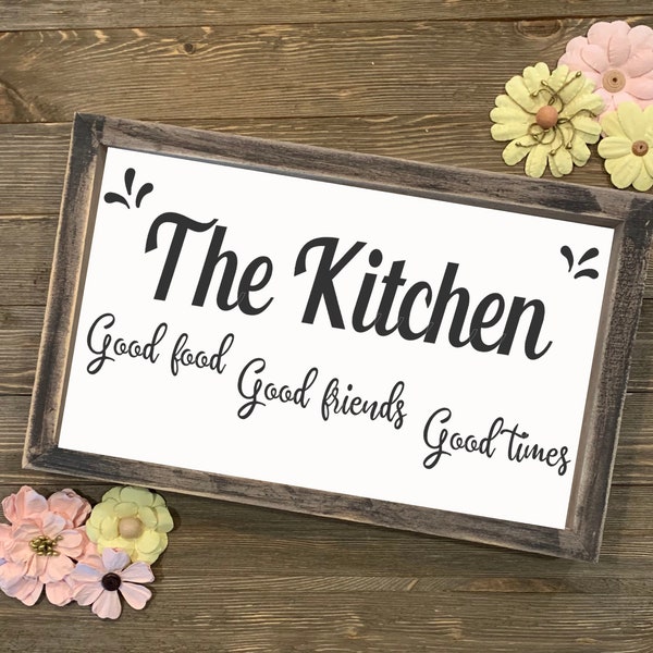 The kitchen good food, good friends, good times  svg ~ png ~ jpeg,  digital download, sublimation, vinyl cutter, printable