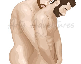 Male Couple Nude Art Print