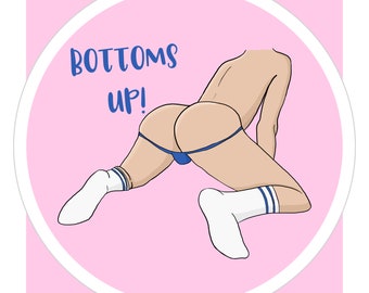 Bottoms Up LGBT Sticker