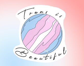 Trans Pride Planet Sticker