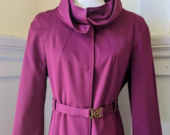 Luxury Vintage 90's Magenta Trench Coat by Ports International Size 10