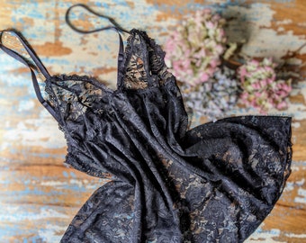 vintage 90's Black Lace Babydoll Taille S