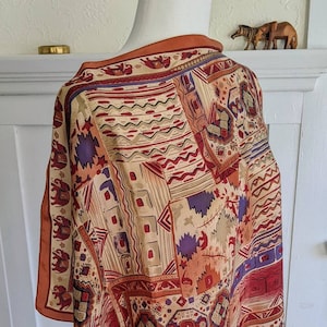 Deadstock Vintage Art of Silk Elephant Scarf