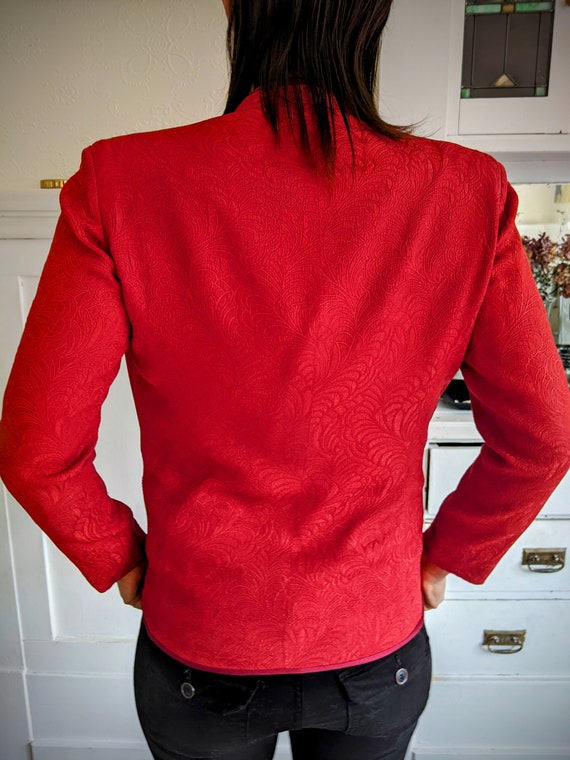 Vintage 80's Red Brocade Jacket - image 3