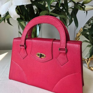 Vintage Mid Century Structured Bag, 60's Classic Vintage Red Handbag