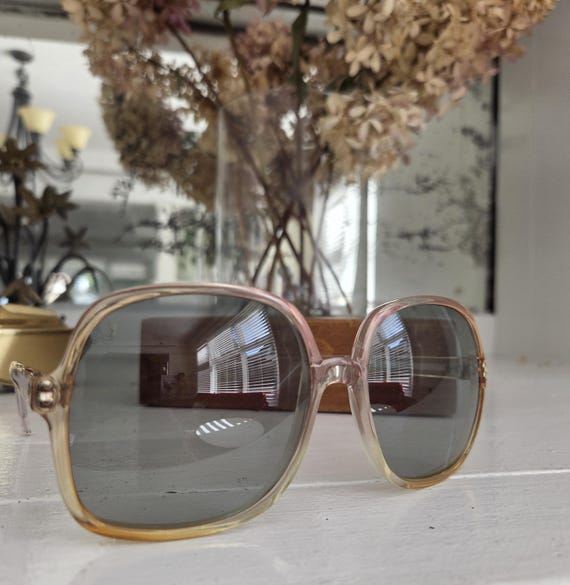 Vintage Clear Oversized Sunglasses, Made in France - Etsy display picture 3