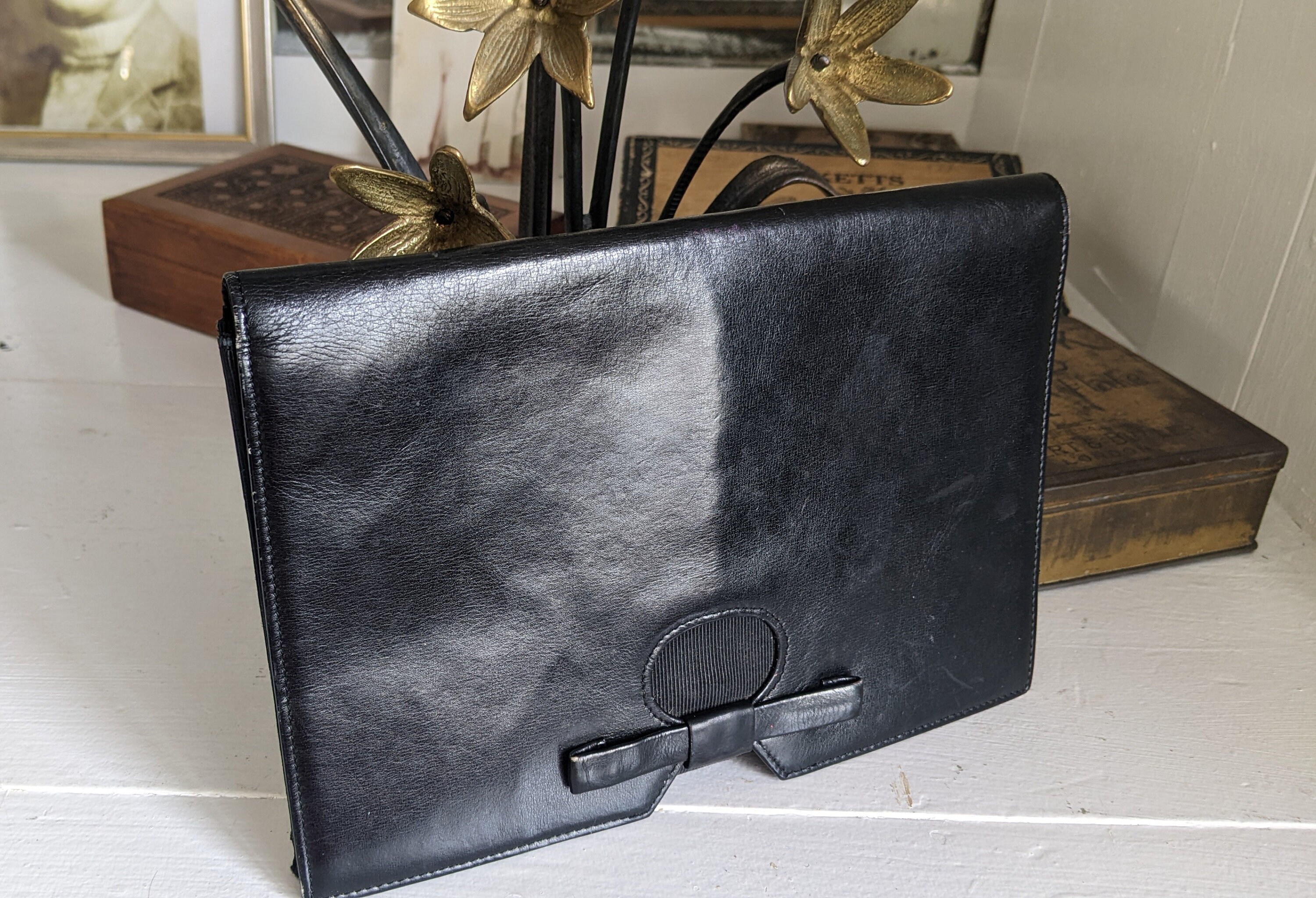 Vintage Christian Dior Leather Clutch Vintage Designer Handbag Etsy Canada