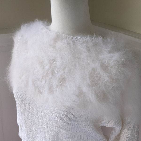 Pull luxueux angora flocon de neige taille S/M