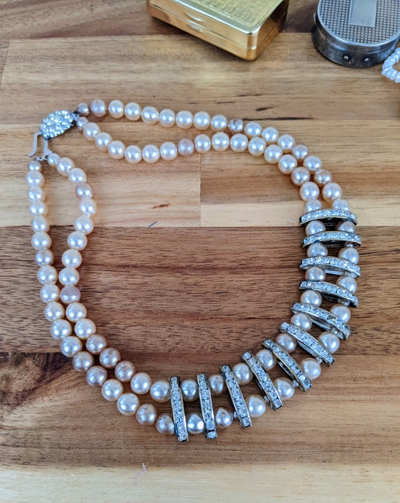 Opulent 40's Vintage Pearl Necklace, Luxury Vinta… - image 4