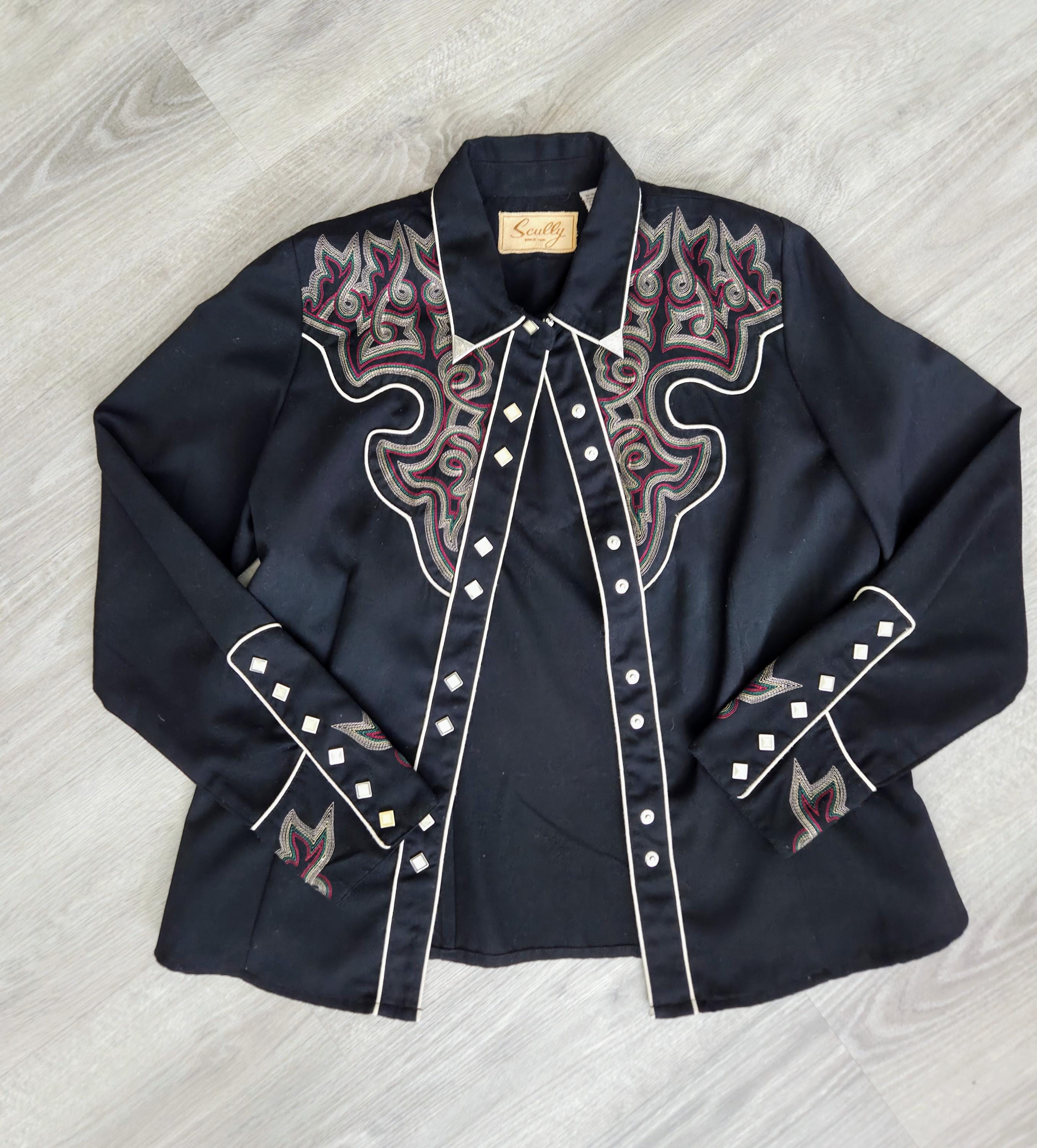 Chemise western vintage, chemisier brodé western Scully taille M - Canada