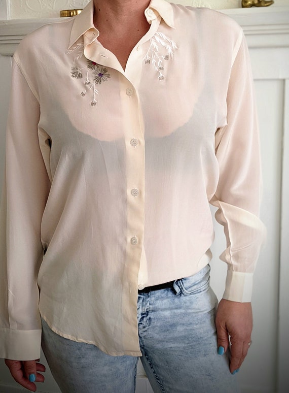 Deadstock Vintage Jones New York All Silk Crepe Blouse Size 6 - Etsy