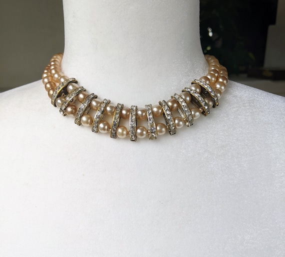 Opulent 40's Vintage Pearl Necklace, Luxury Vinta… - image 3