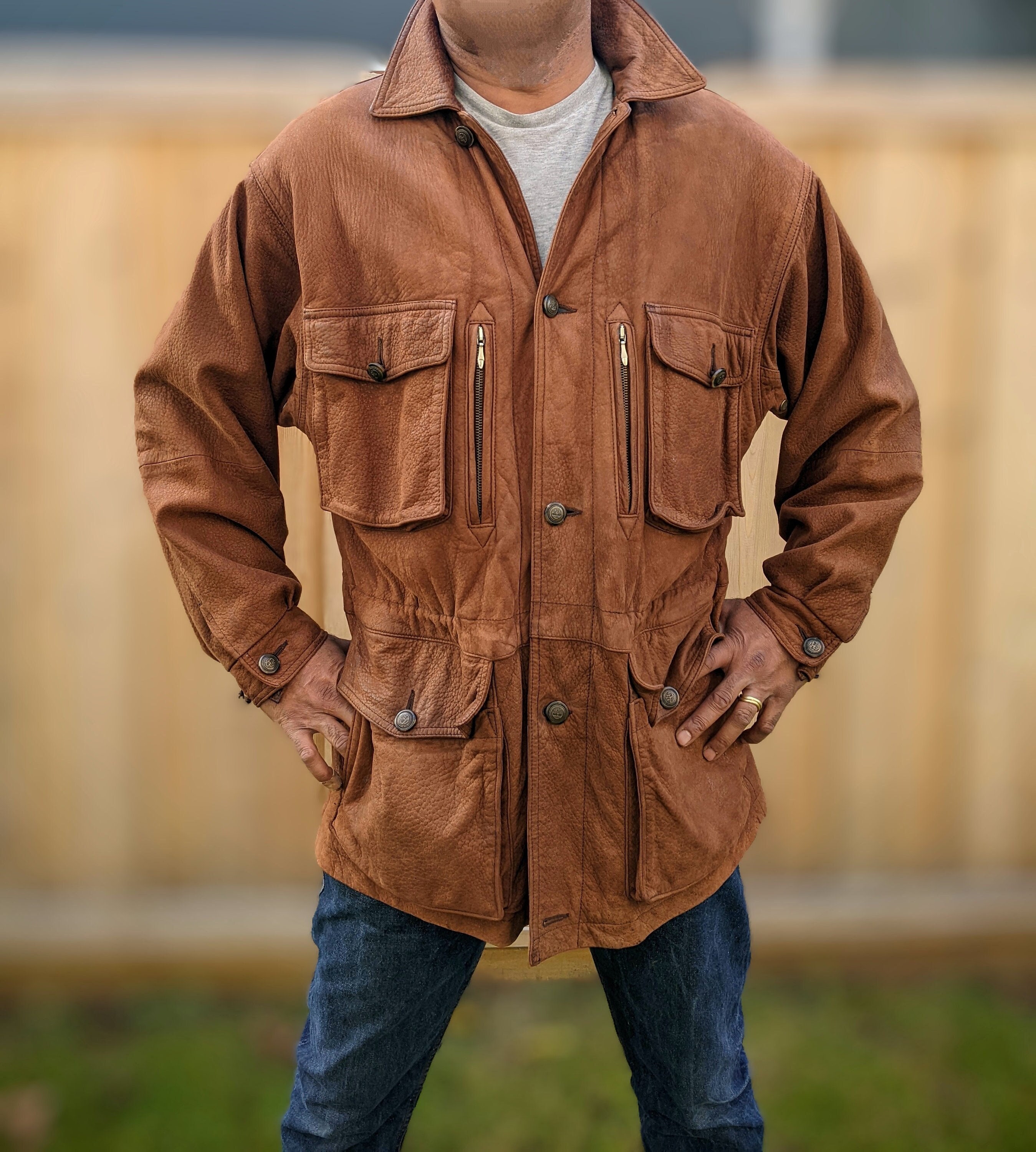 Vintage Waterproof Nubuck Leather Timberland Jacket Men's M Vintage Waterproof Nubuck Leather Timberland Jacket Men's M