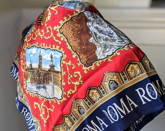 Vintage 60er Jahre Rom Souvenir Schal, Made in Italy