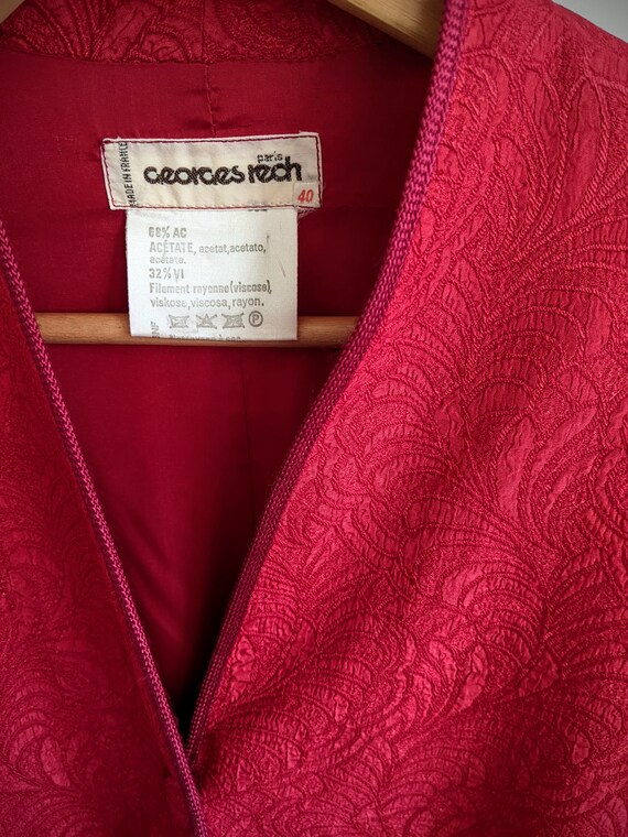 Vintage 80's Red Brocade Jacket - image 5
