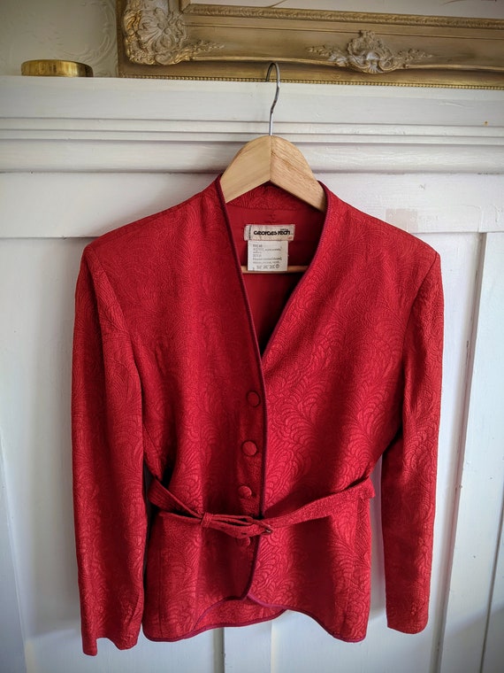 Vintage 80's Red Brocade Jacket - image 4