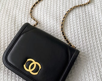 Vintage jaren 90 Chanel stijl lamsvacht tas, vintage Chanel stijl handtas