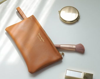 Slim Minimal Style Leather Makeup Bag Small Light Storage Cosmetic Pouch  for Her Gifts for Friends and Mom - Etsy