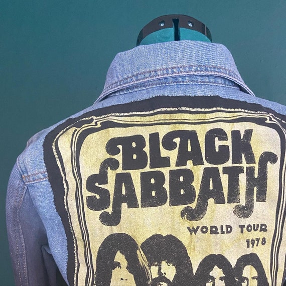 Hand-dyed Black Sabbath Denim Jacket 