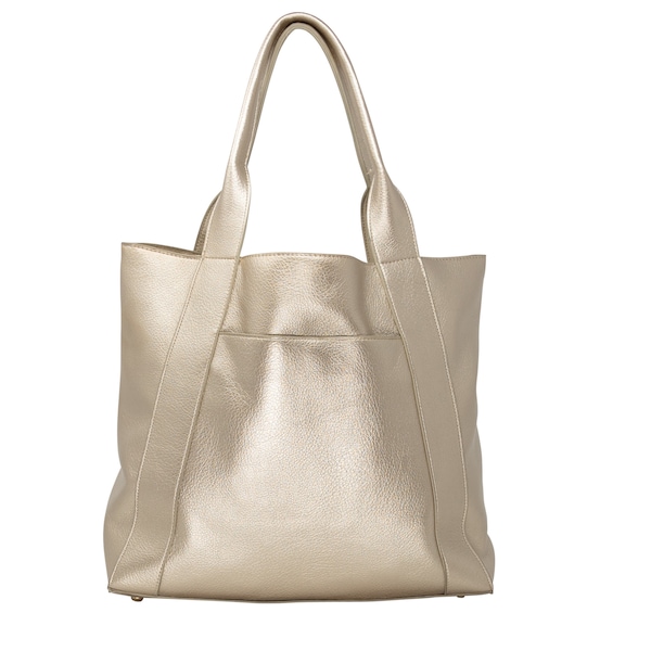 The Everyday Tote in Metallic Champagne - Faux Leather Bag - Shoulder Bag - Tote Bag - Shopper - with zipper and pockets