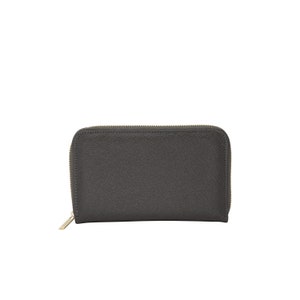 La cartera de todos los días en gris acero - Tecnología de bloqueo RFID - Piel sintética - con cierre de cremallera y bolsillos