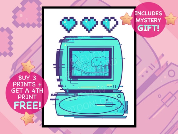 Retro Garden - Cute Geek Games Gift Accessories Sticker