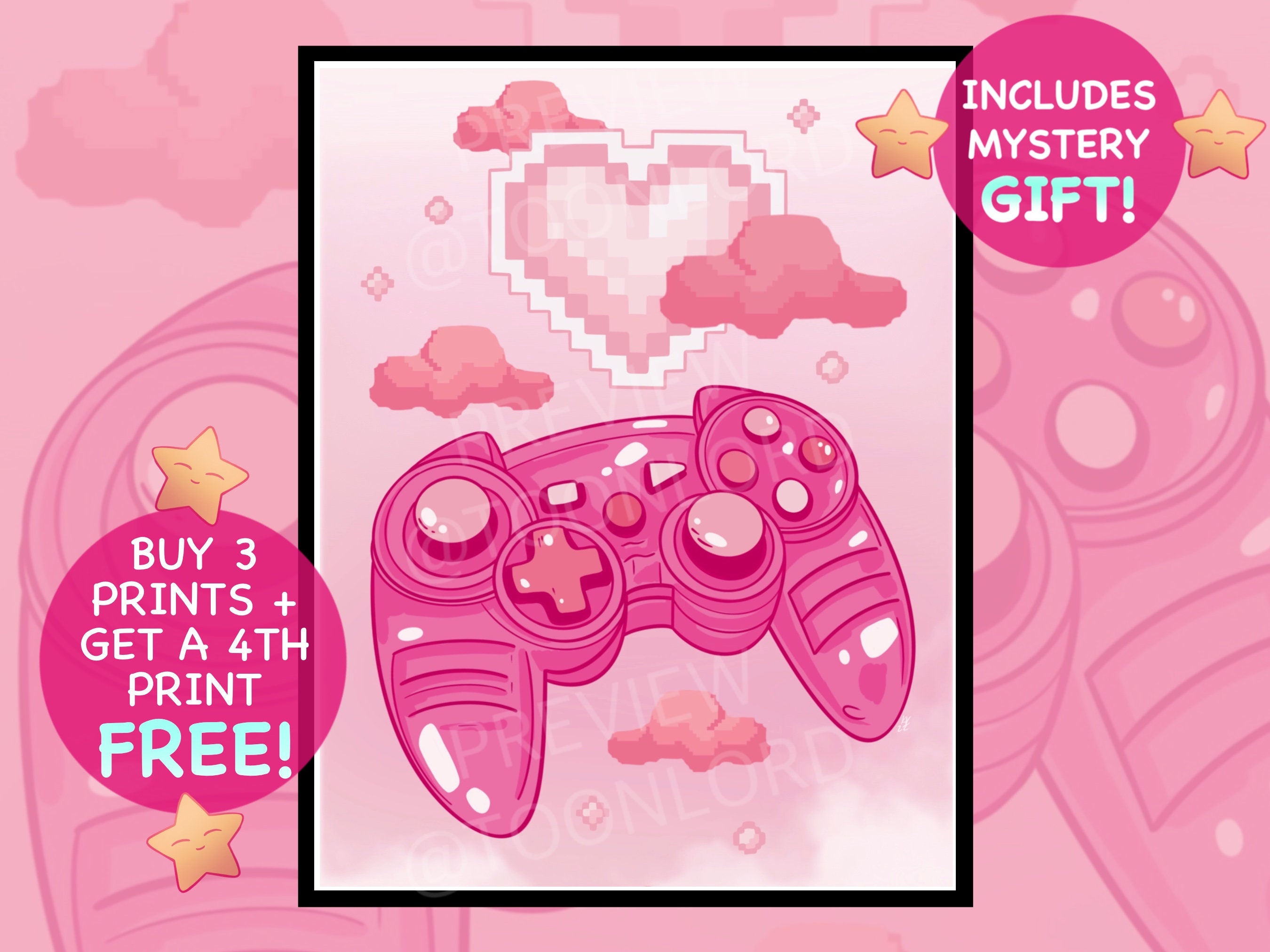 Poster Eleonora - Pink Gaming Controller