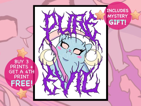 Dark Anime Girl Wall Art Anime Aesthetic Print Gothic Emo Gamer Room Art  Gaming Gift Pink Pastel Egirl Horror Lofi Purple Anime 