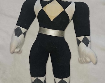 black power ranger plush doll saban 1993 vintage 12" tush tags vintage