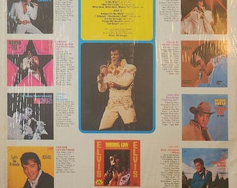 May include: A vintage record album cover featuring Elvis Presley. The cover is a collage of different images of Elvis, including a close-up of his face, a full-body shot of him performing, and a shot of him in a cowboy hat. The album title is "Separate Ways" and the album number is CAS-2611. The back of the album cover lists the songs on the album, including "Separate Ways", "Sentimental Me", "In My Way", "Met Her Today", "What Now, What Next, Where To", "Always On My Mind", "I Slipped, Stumbled, Fell", "Is It So Strange", "Forget Me Never", and "Old Shep".