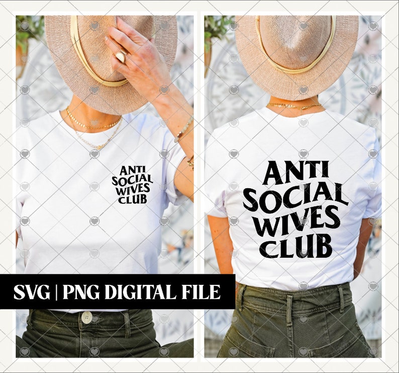 Antisocial Wives Club SVG File Cricut Digital File Instant - Etsy