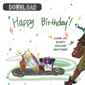 Cumpleaños de Ekko de Arcane/League of Legends, archivo digital de alta calidad