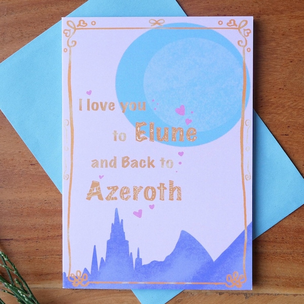 WoW Anniversary Card, World of Warcraft inspired card, World of Warcraft, Game Art, Wall Art, Valentines day, WoW