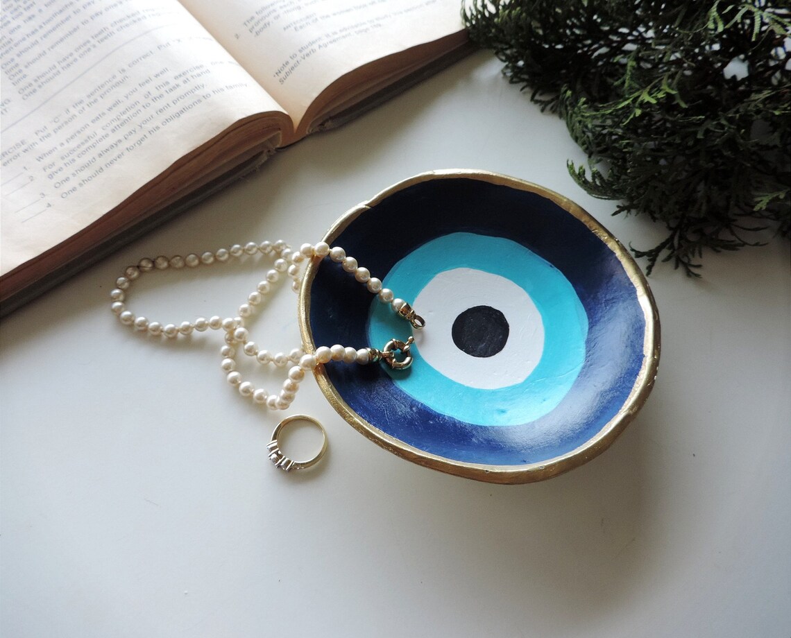 Evil Eye Ring Dish Trinket Dish Clay Ring Dish Jewelry Etsy UK