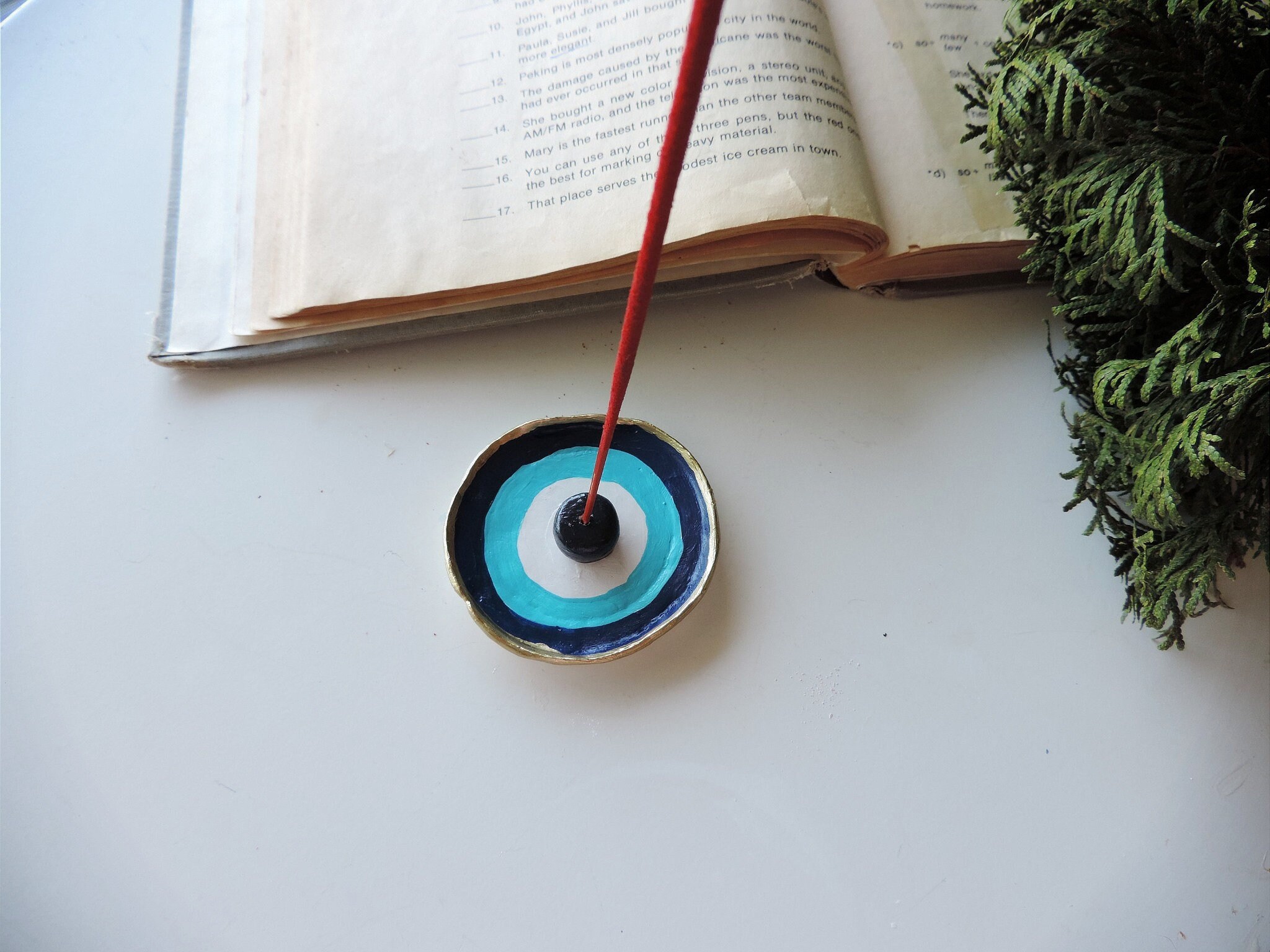 Evil Eye Incense Holder, Evil Eye Incense Burner, Spiritual Gift, Zen