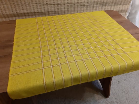 Vintage yellow woven Synthetic wool tablecloth, Small tablecloth, kitchen tablecloth, coffee table tablecloth, tea table tablecloth (1)