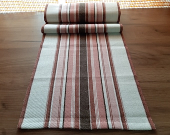 Vintage woven linen table runner, table topper, table dressing , Short table topper , vintage linens, vintage textile (E5)