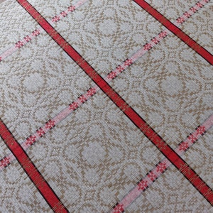 Jaren 60 Vintage geweven linnen tafelmat, Scandinavisch vintage huistextiel, tafeltextiel, goed gemaakt tafellinnen, retro stijl (E1)